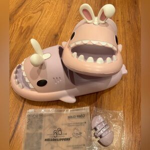 Pink Lavender Shark Slides, size 38-39, NEW - NEVER WORN